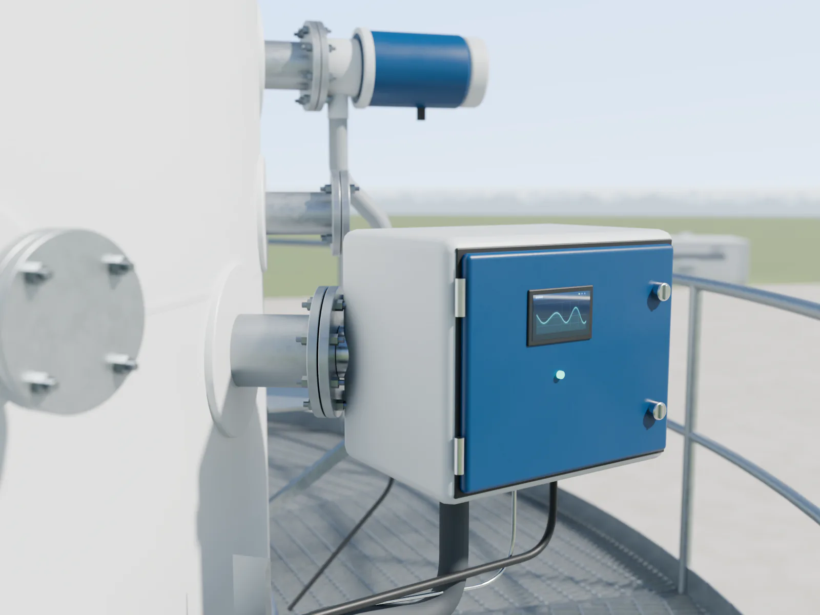 Probe pengambilan sampel gas dan monitor debu di platform pengukuran cerobong