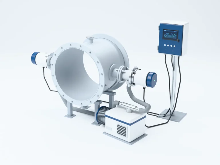 Sepasang kepala instrumen dust dan flow monitor dengan blower udara purge