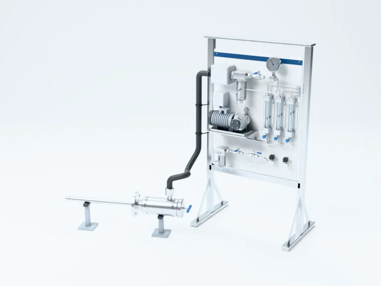 Panel gas sampling system dengan pompa, filter, dan flow meter