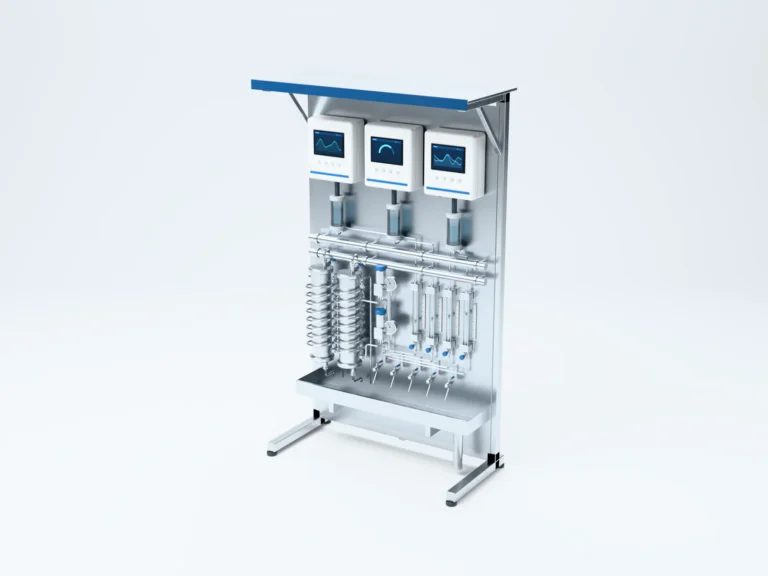 Rak SWAS stainless dengan analyzer, sample cooler, dan flow meter
